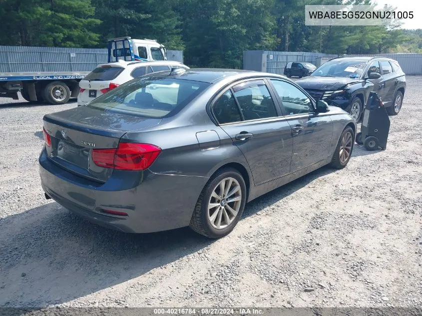 2016 BMW 320I xDrive VIN: WBA8E5G52GNU21005 Lot: 40216784