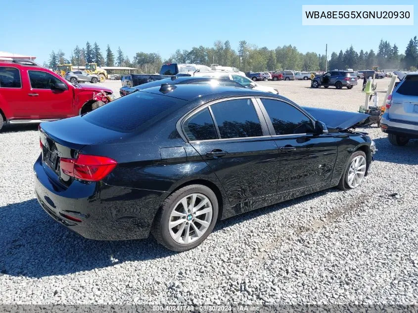 2016 BMW 320I xDrive VIN: WBA8E5G5XGNU20930 Lot: 40241748