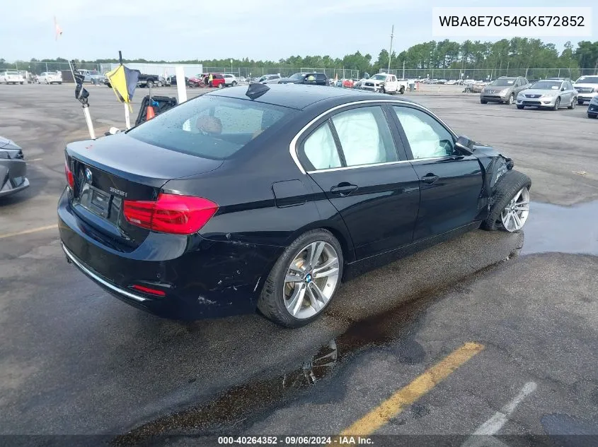 2016 BMW 328I VIN: WBA8E7C54GK572852 Lot: 40264352