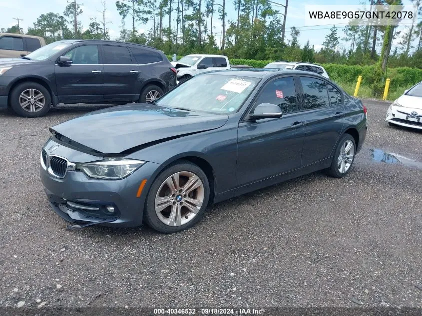 2016 BMW 328I VIN: WBA8E9G57GNT42078 Lot: 40346532