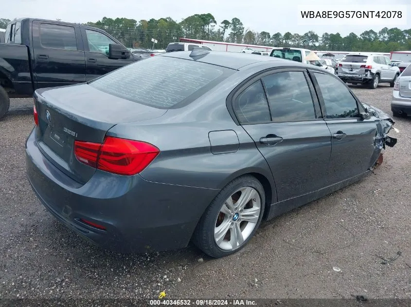 2016 BMW 328I VIN: WBA8E9G57GNT42078 Lot: 40346532