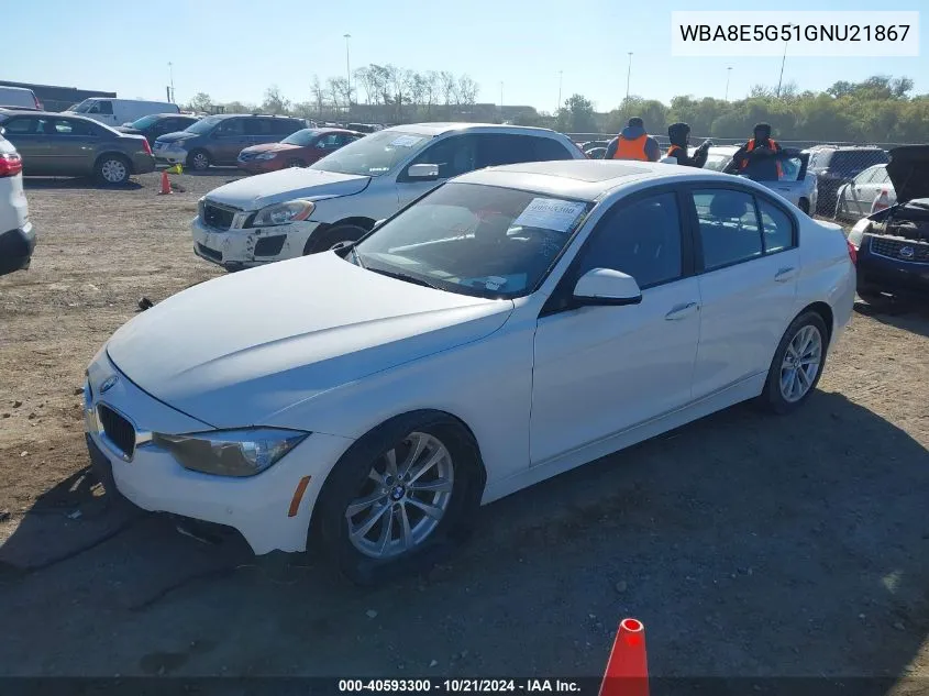 2016 BMW 320I xDrive VIN: WBA8E5G51GNU21867 Lot: 40593300