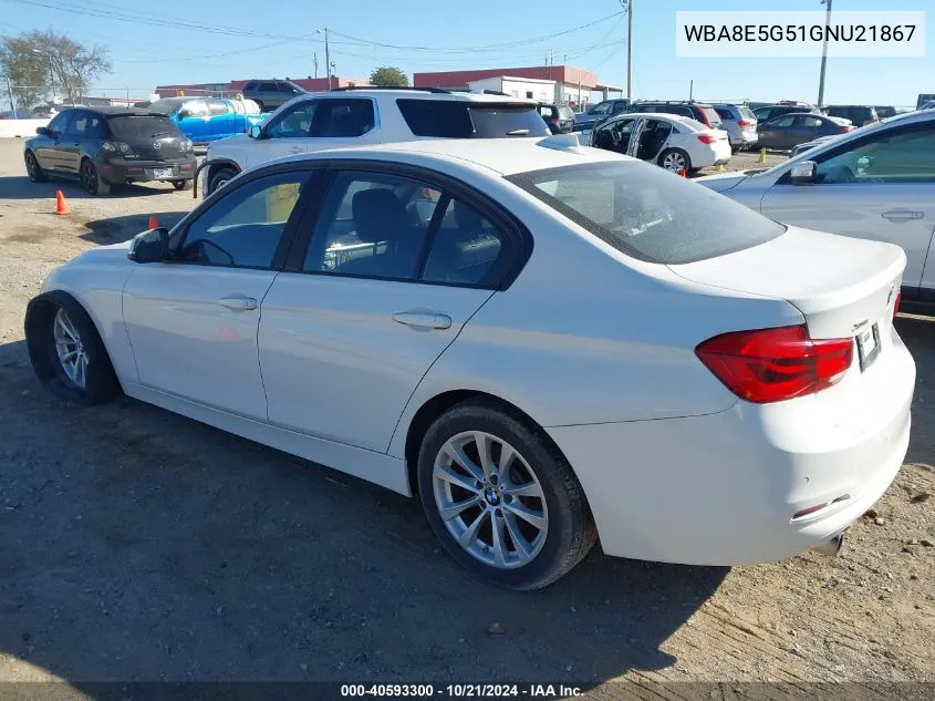 2016 BMW 320I xDrive VIN: WBA8E5G51GNU21867 Lot: 40593300