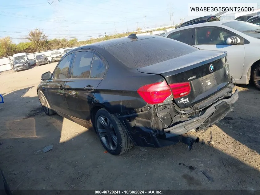 2016 BMW 328I xDrive VIN: WBA8E3G55GNT26006 Lot: 40729241