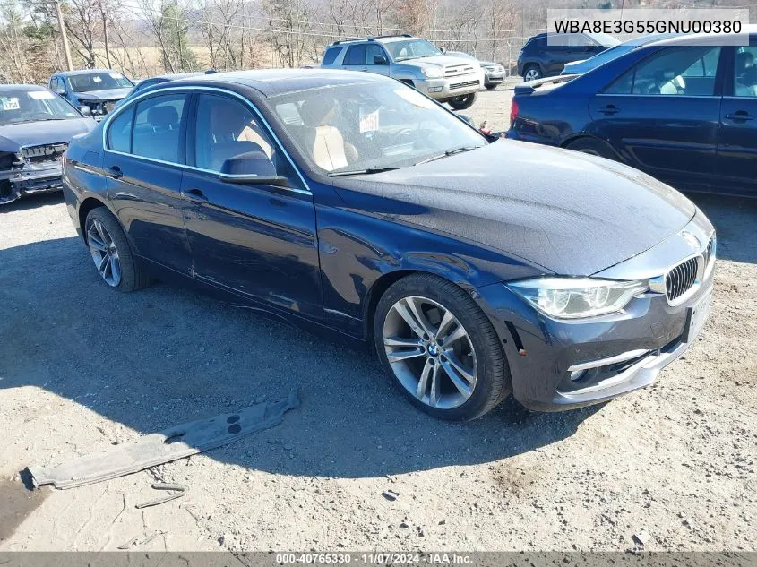 2016 BMW 328I xDrive VIN: WBA8E3G55GNU00380 Lot: 40765330