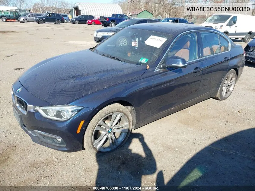 2016 BMW 328I xDrive VIN: WBA8E3G55GNU00380 Lot: 40765330