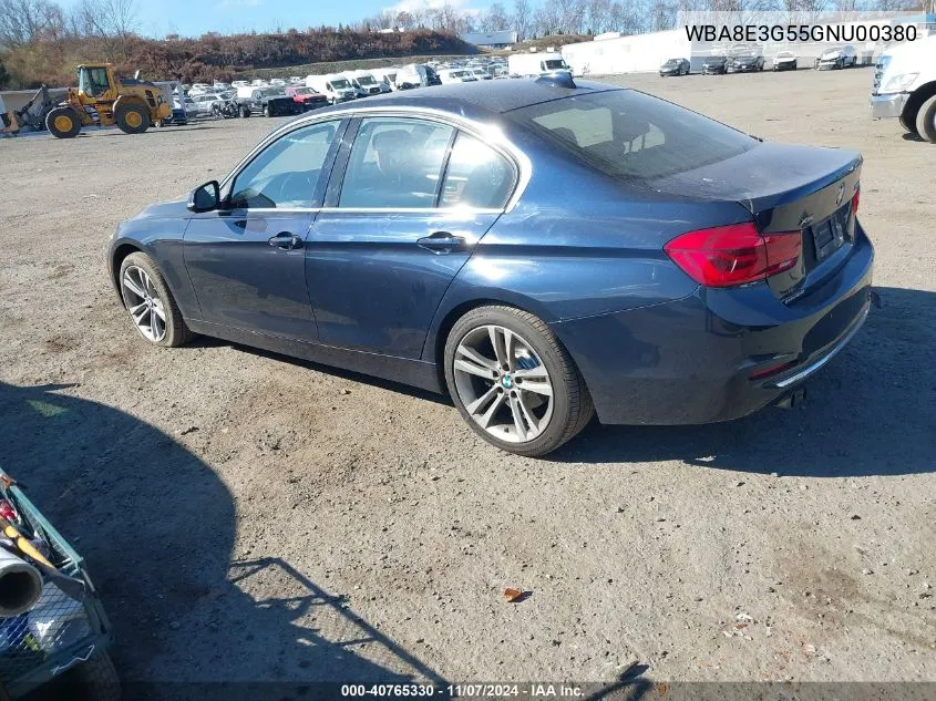 2016 BMW 328I xDrive VIN: WBA8E3G55GNU00380 Lot: 40765330