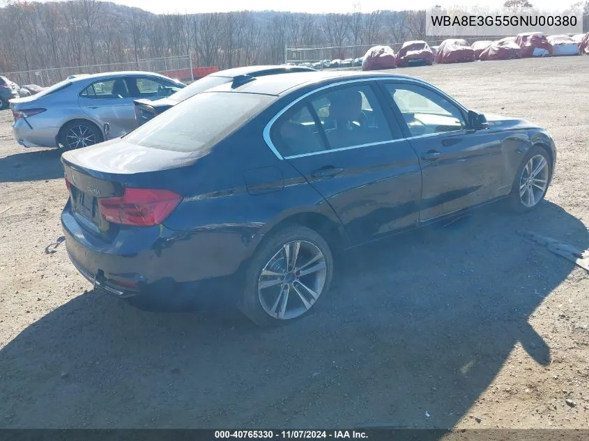 2016 BMW 328I xDrive VIN: WBA8E3G55GNU00380 Lot: 40765330