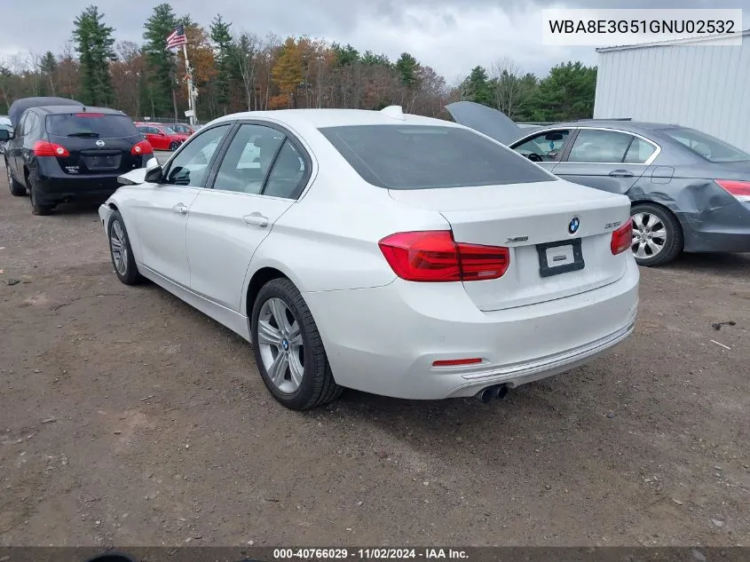 2016 BMW 328I xDrive VIN: WBA8E3G51GNU02532 Lot: 40766029