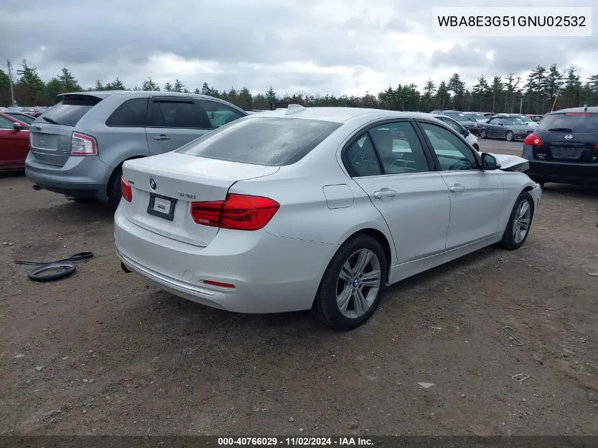 2016 BMW 328I xDrive VIN: WBA8E3G51GNU02532 Lot: 40766029