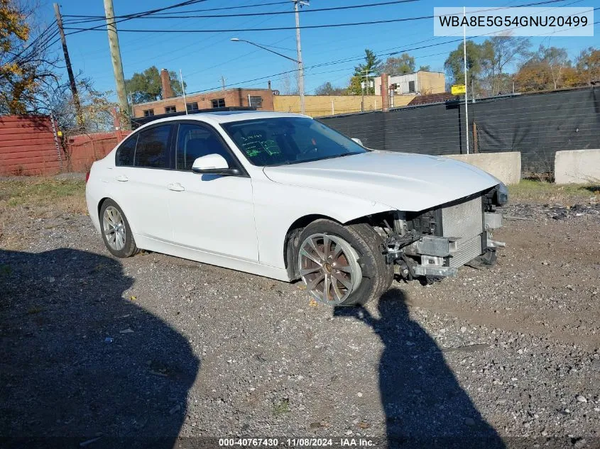 2016 BMW 320I xDrive VIN: WBA8E5G54GNU20499 Lot: 40767430