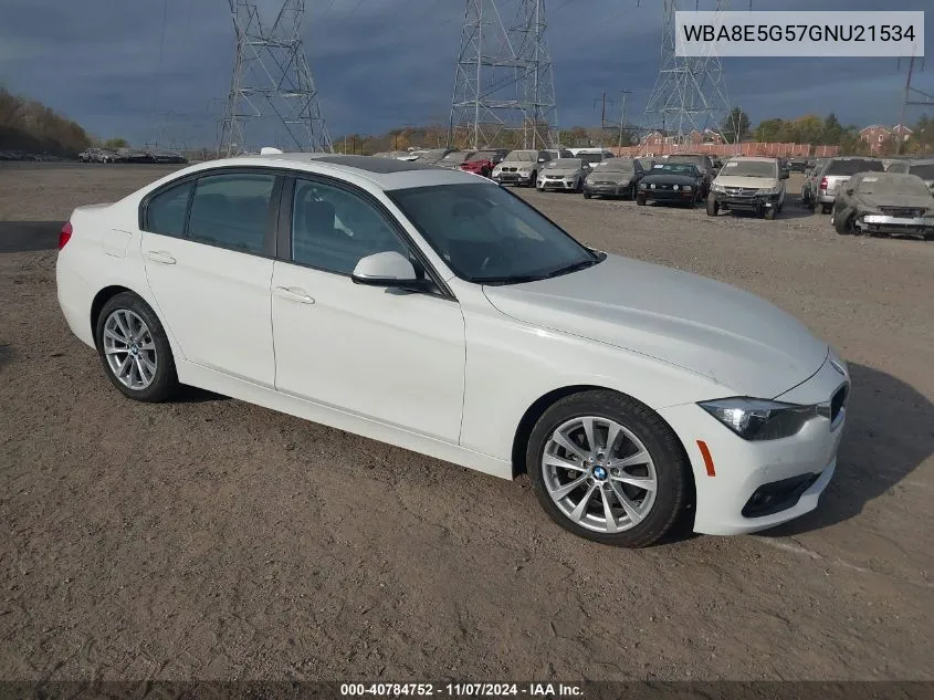 2016 BMW 320I xDrive VIN: WBA8E5G57GNU21534 Lot: 40784752