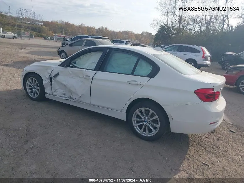 2016 BMW 320I xDrive VIN: WBA8E5G57GNU21534 Lot: 40784752