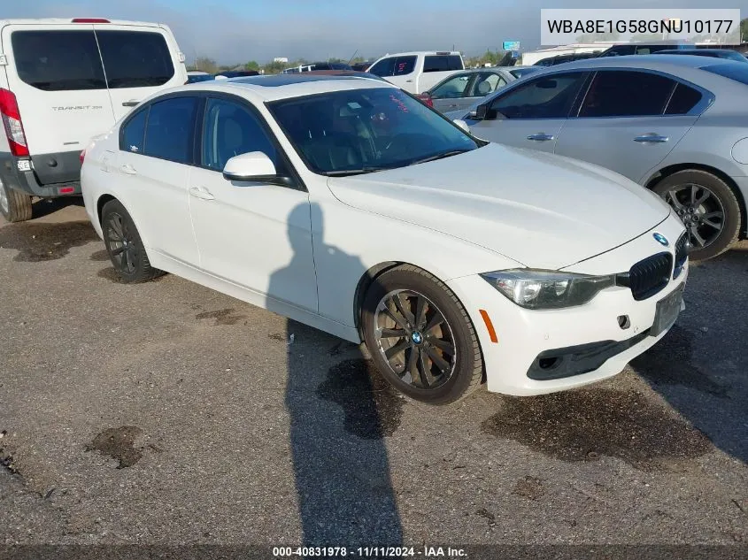 2016 BMW 320I I VIN: WBA8E1G58GNU10177 Lot: 40831978