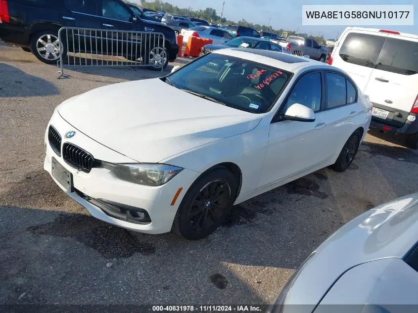 2016 BMW 320I I VIN: WBA8E1G58GNU10177 Lot: 40831978