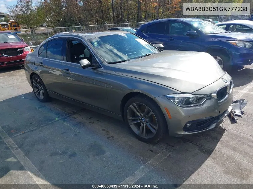 2016 BMW 340I VIN: WBA8B3C51GK777238 Lot: 40853439