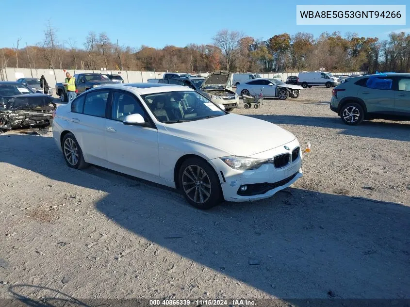 2016 BMW 320I xDrive VIN: WBA8E5G53GNT94266 Lot: 40866339