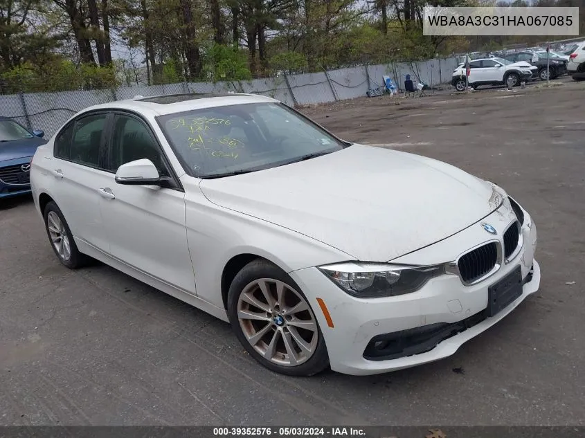 2017 BMW 320I xDrive VIN: WBA8A3C31HA067085 Lot: 39352576