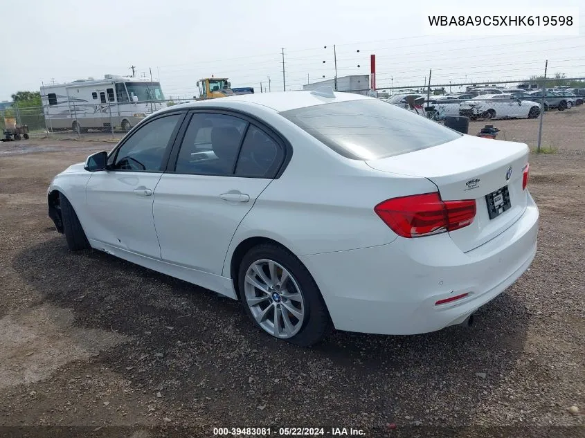 2017 BMW 320I VIN: WBA8A9C5XHK619598 Lot: 39483081