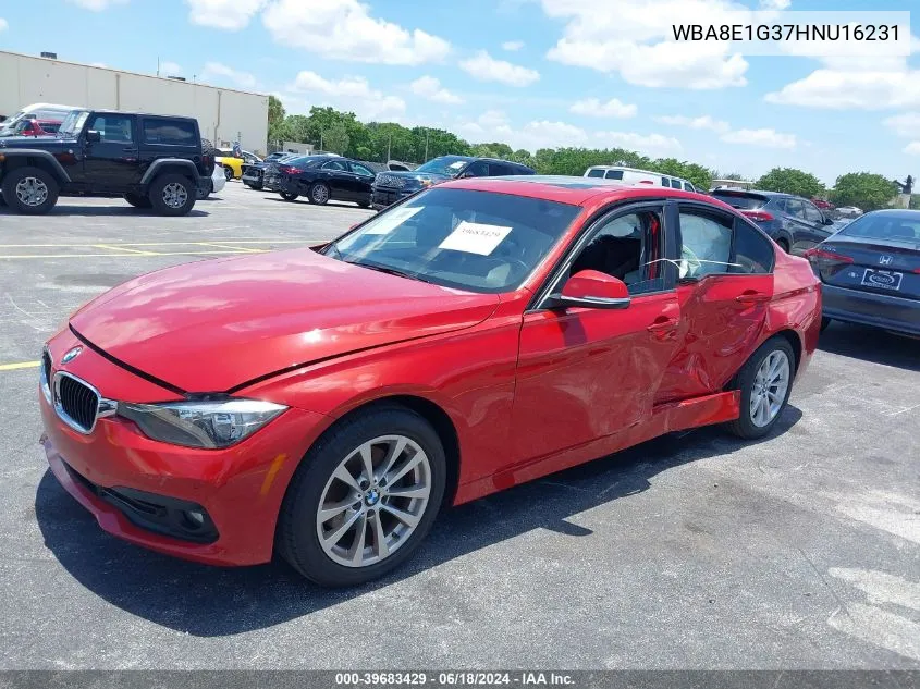 2017 BMW 320I VIN: WBA8E1G37HNU16231 Lot: 39683429