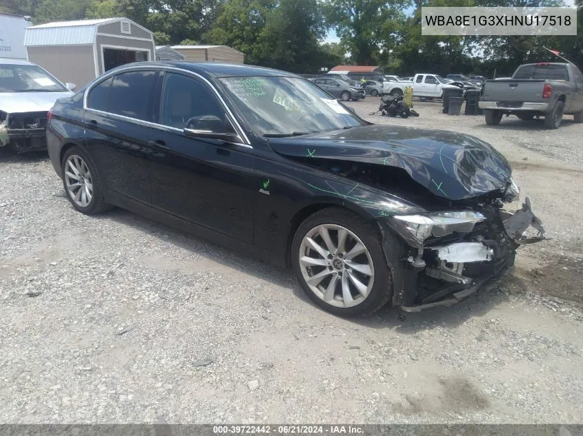 2017 BMW 320I VIN: WBA8E1G3XHNU17518 Lot: 39722442