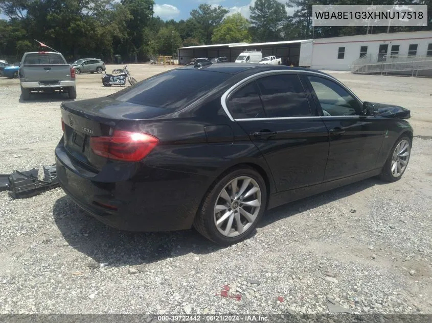 2017 BMW 320I VIN: WBA8E1G3XHNU17518 Lot: 39722442