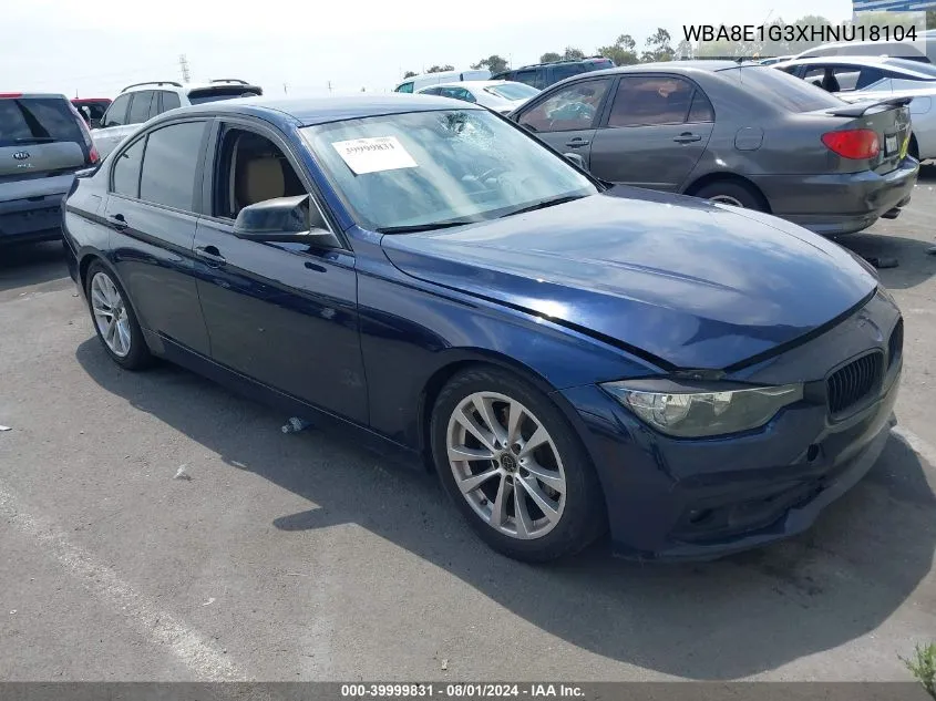 2017 BMW 320I VIN: WBA8E1G3XHNU18104 Lot: 39999831