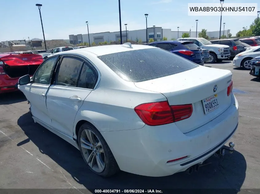 2017 BMW 330I VIN: WBA8B9G3XHNU54107 Lot: 40034791