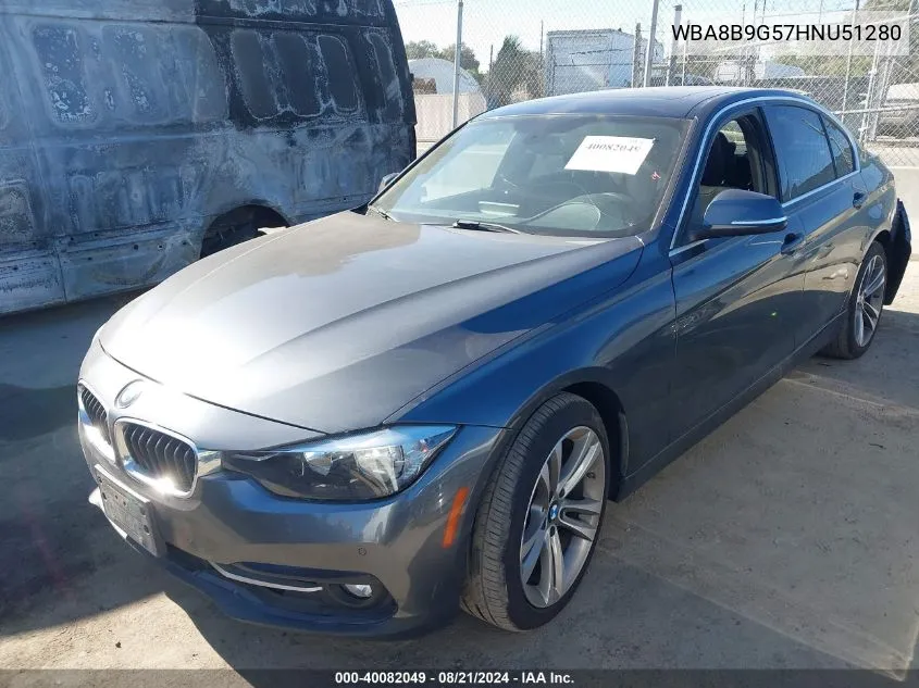 2017 BMW 330I VIN: WBA8B9G57HNU51280 Lot: 40082049