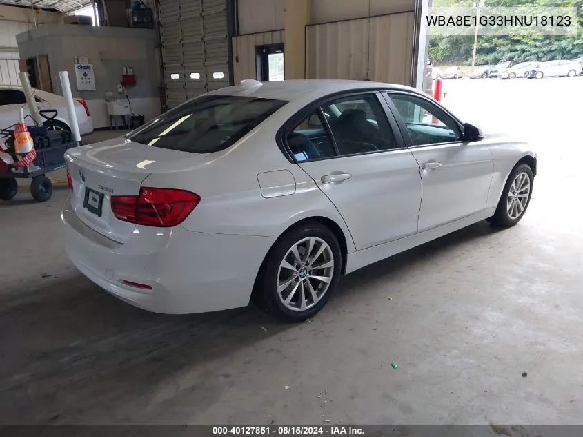 2017 BMW 320I VIN: WBA8E1G33HNU18123 Lot: 40127851