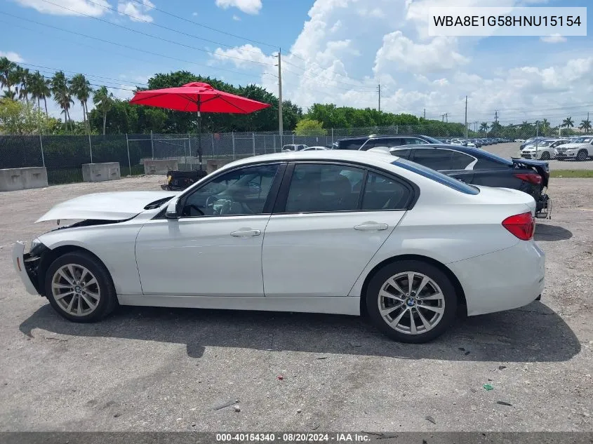 2017 BMW 320 I VIN: WBA8E1G58HNU15154 Lot: 40154340