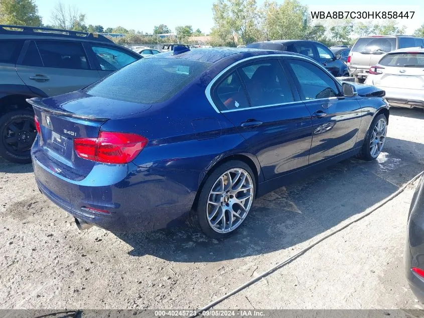 2017 BMW 340I xDrive VIN: WBA8B7C30HK858447 Lot: 40245723