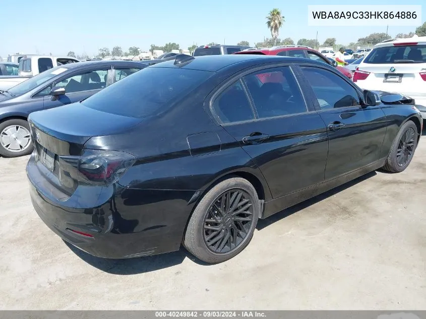 2017 BMW 320I VIN: WBA8A9C33HK864886 Lot: 40249842