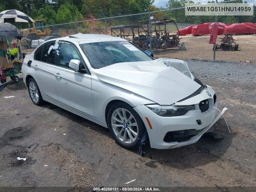 2017 BMW 320I VIN: WBA8E1G51HNU14959 Lot: 40250151