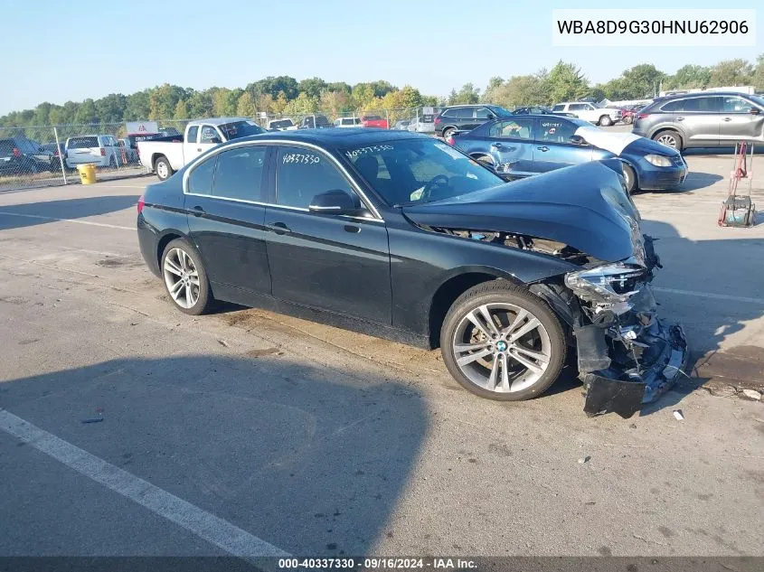 2017 BMW 330I xDrive VIN: WBA8D9G30HNU62906 Lot: 40337330