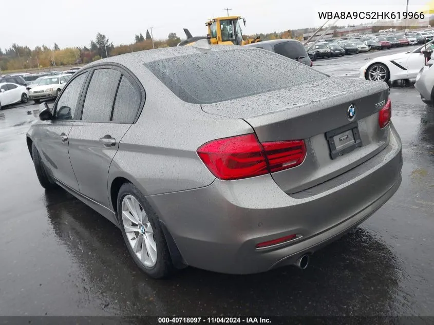 2017 BMW 320 I VIN: WBA8A9C52HK619966 Lot: 40718097