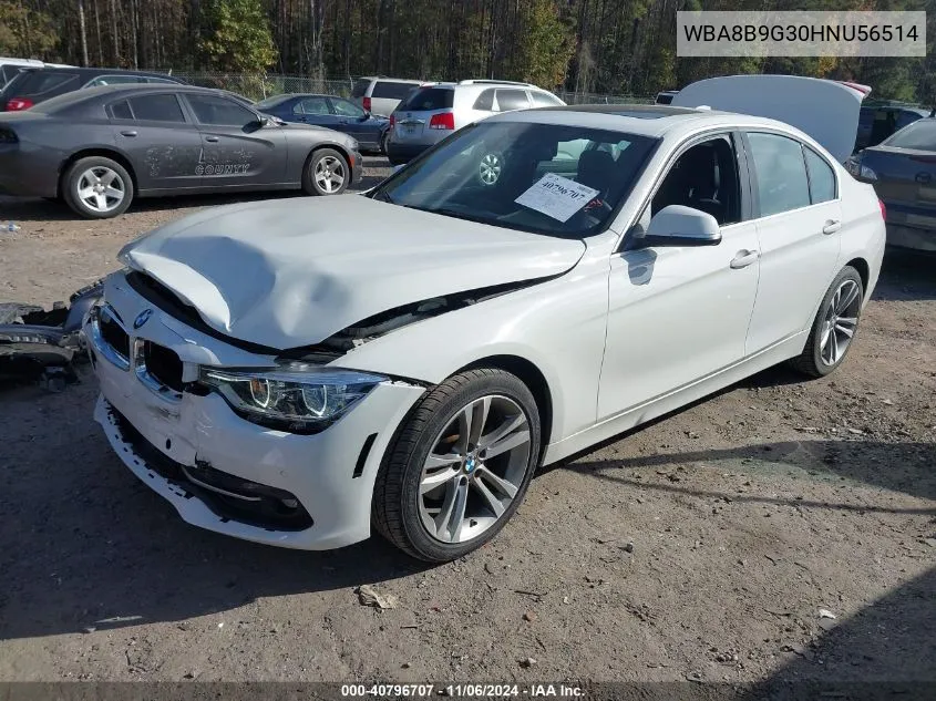 2017 BMW 330I VIN: WBA8B9G30HNU56514 Lot: 40796707