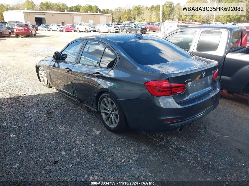 2017 BMW 320I xDrive VIN: WBA8A3C35HK692082 Lot: 40834759