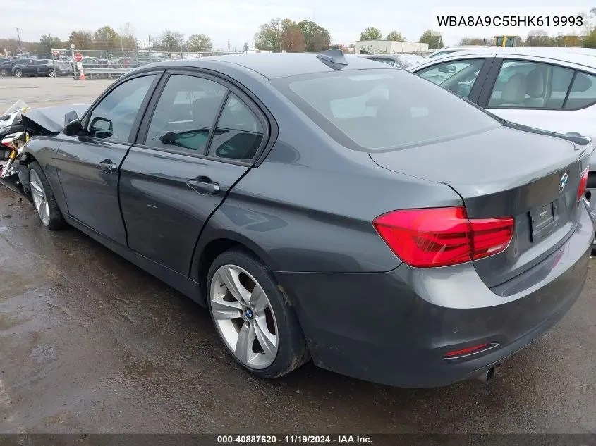 2017 BMW 320I VIN: WBA8A9C55HK619993 Lot: 40887620