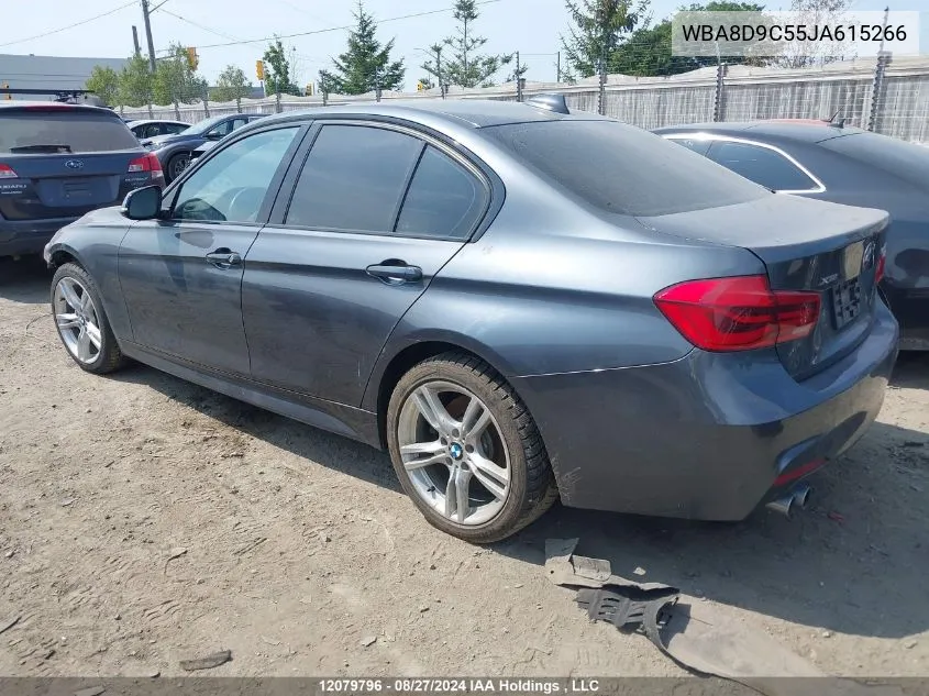 2018 BMW 3 Series VIN: WBA8D9C55JA615266 Lot: 12079796