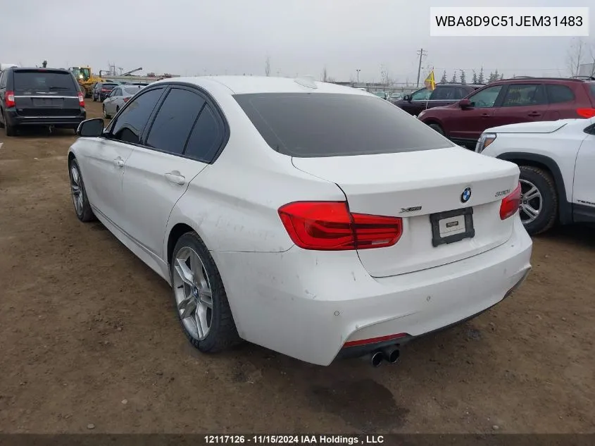 2018 BMW 3 Series VIN: WBA8D9C51JEM31483 Lot: 12117126