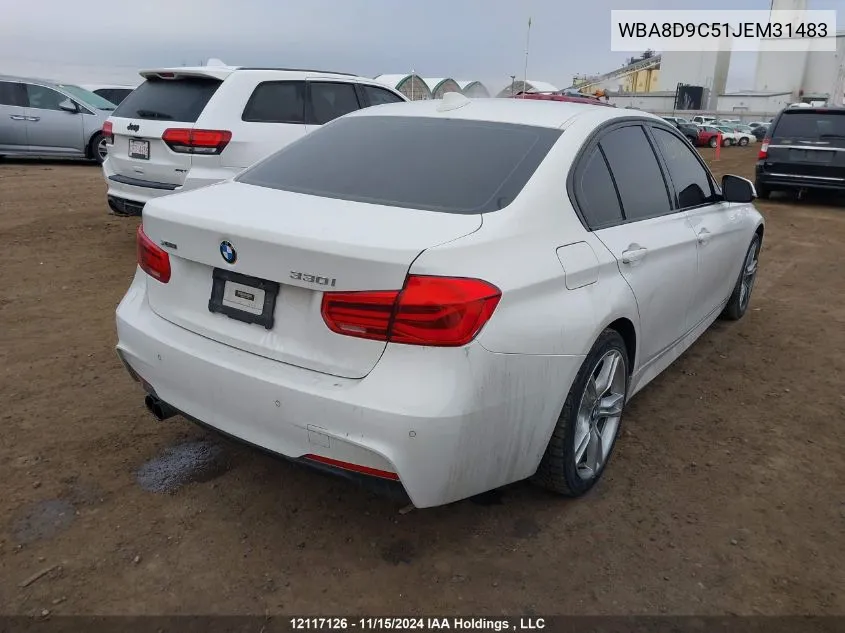 2018 BMW 3 Series VIN: WBA8D9C51JEM31483 Lot: 12117126