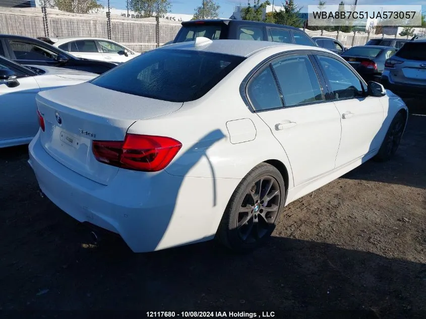 2018 BMW 3 Series VIN: WBA8B7C51JA573057 Lot: 12117680