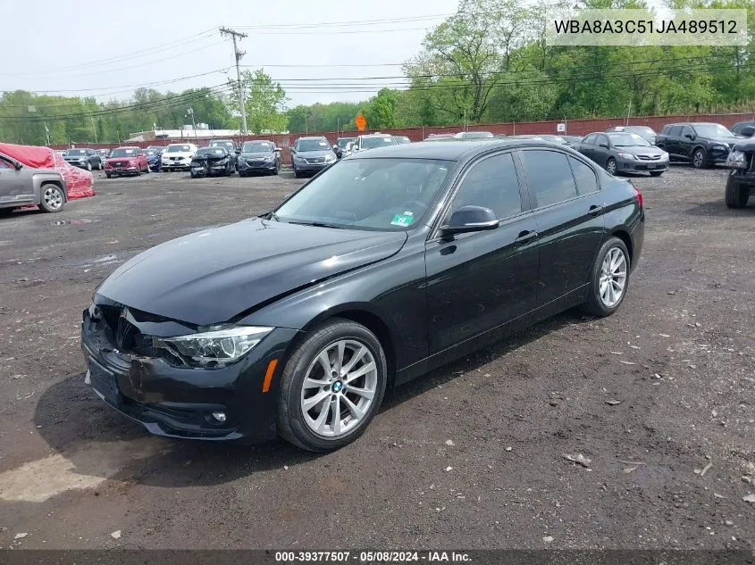 2018 BMW 320I xDrive VIN: WBA8A3C51JA489512 Lot: 39377507