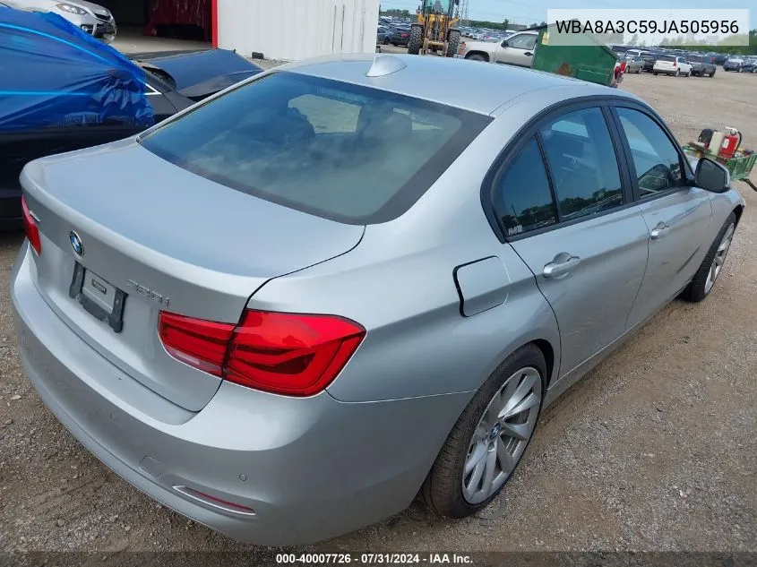 2018 BMW 320I xDrive VIN: WBA8A3C59JA505956 Lot: 40007726