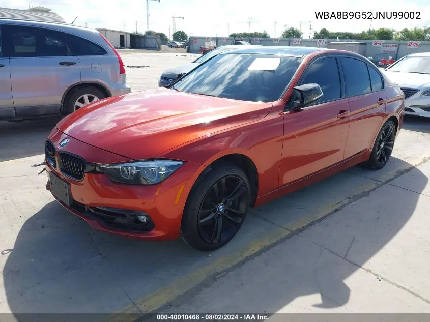 2018 BMW 330I VIN: WBA8B9G52JNU99002 Lot: 40010468