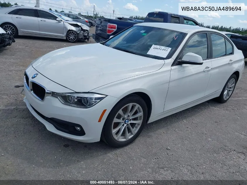 2018 BMW 320I xDrive VIN: WBA8A3C50JA489694 Lot: 40051493