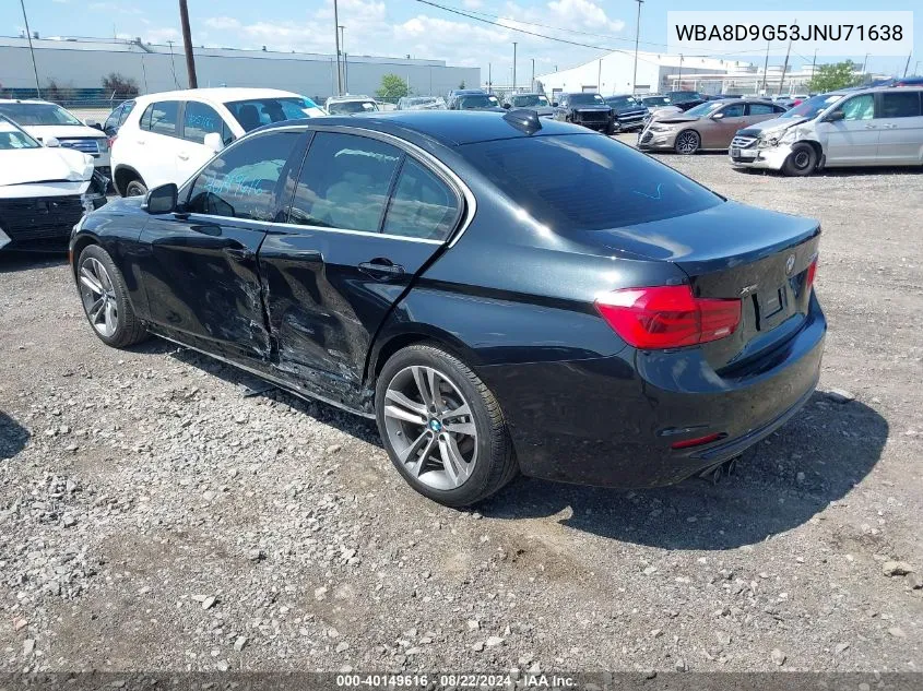 2018 BMW 330I xDrive VIN: WBA8D9G53JNU71638 Lot: 40149616