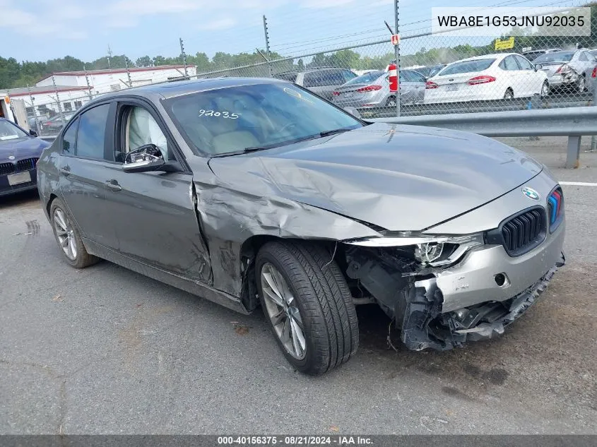 2018 BMW 320 I VIN: WBA8E1G53JNU92035 Lot: 40156375