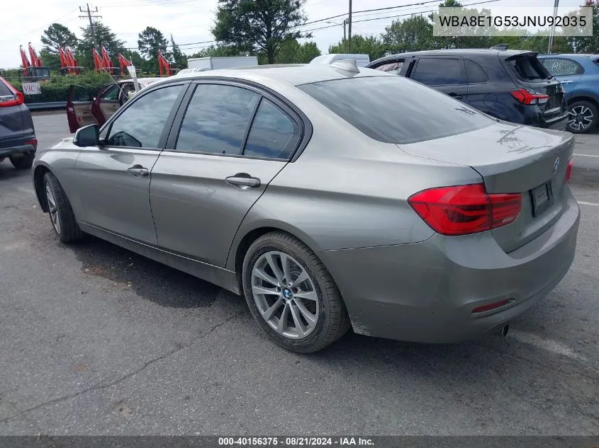 2018 BMW 320 I VIN: WBA8E1G53JNU92035 Lot: 40156375